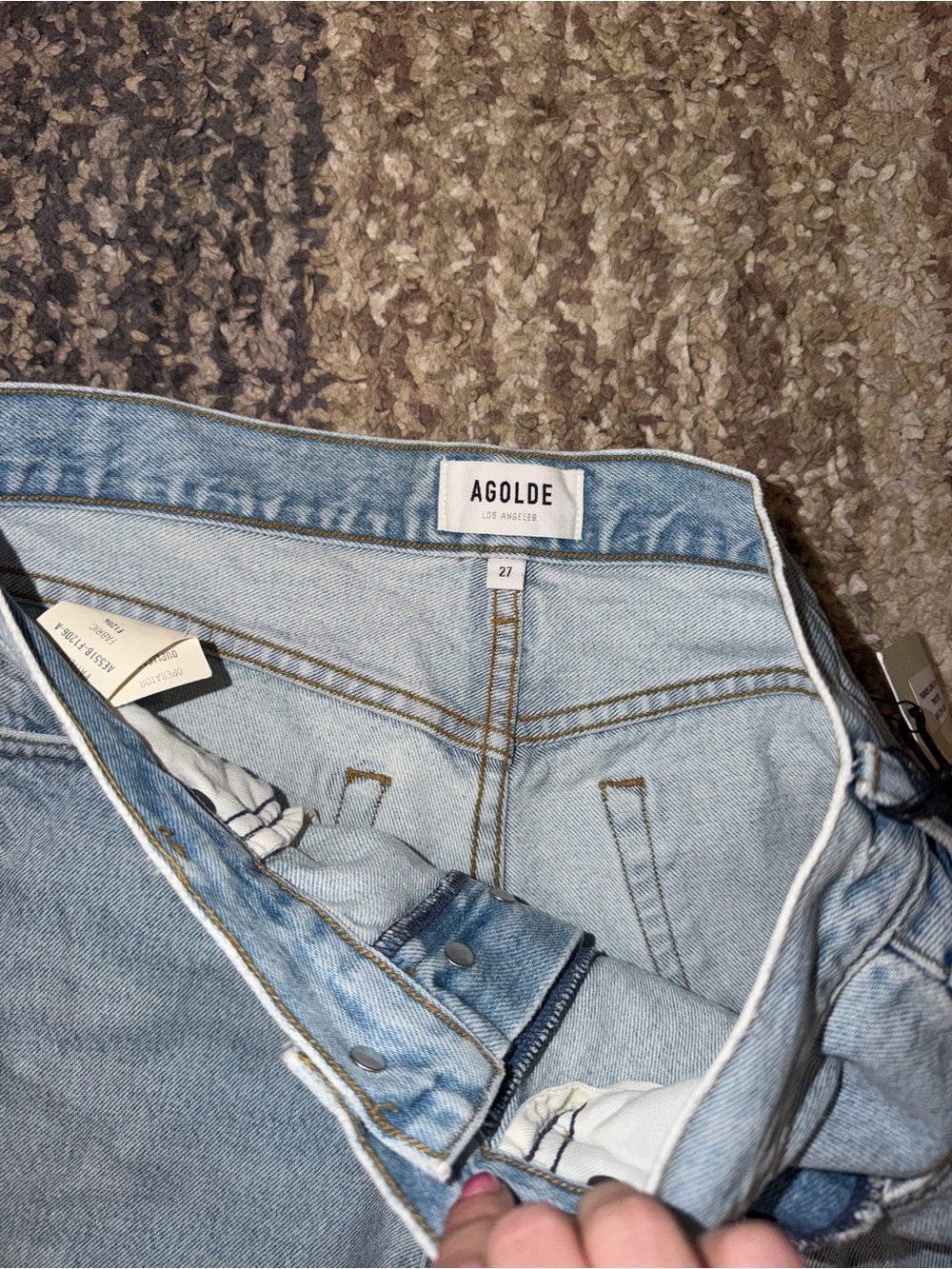 AGOLDE Parker long denim shorts NWT 27 - Picture 5 of 5